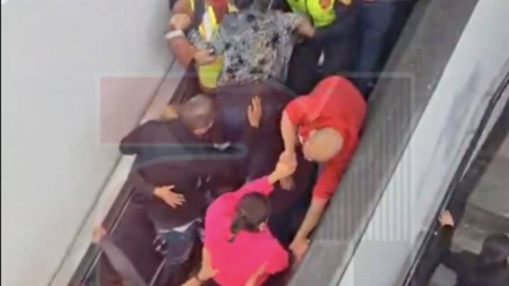 Caída masiva en las escaleras eléctricas de la estación Ciudad Deportiva del Metro; hay 12 heridos