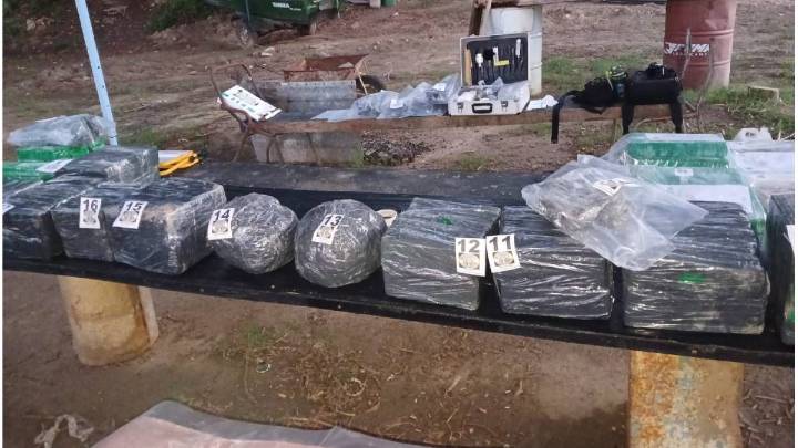 Secuestraron más de 135 kilos de marihuana arrojados desde una embarcación en el río Paraná