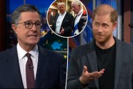 Prince Harry takes jab at Trump, inciting boos during awkward skit on 'Late Show' with Stephen Colbert