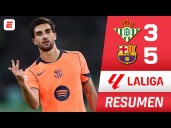 Por LaLiga: Barcelona ganó 5-3 Betis y se mantiene como único líder en España