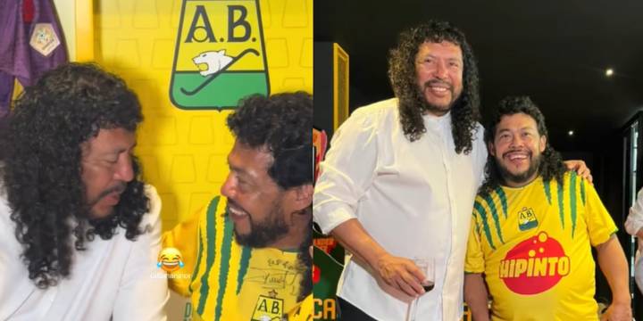 René Higuita se encontró son su doble, un trabajador de una plaza de mercado: “Un sueño hecho realidad”