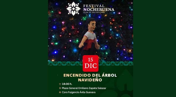 Invitan al encendido del árbol navideño en Cuernavaca este 15 de diciembre