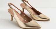 New Look’s £26 gold kitten heels suit any Christmas party outfit and rival £800 Jimmy Choos