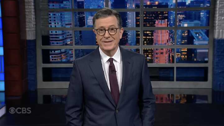 Stephen Colbert weighs in on Trumps latest comments about Jimmy Kimmel