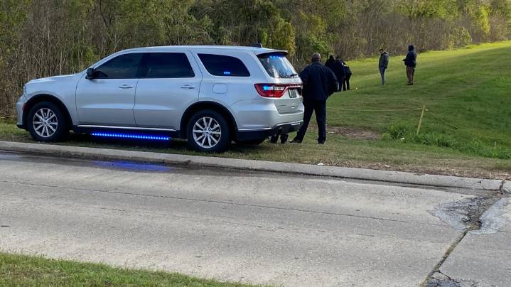 New Orleans police investigate a homicide in New Orleans East