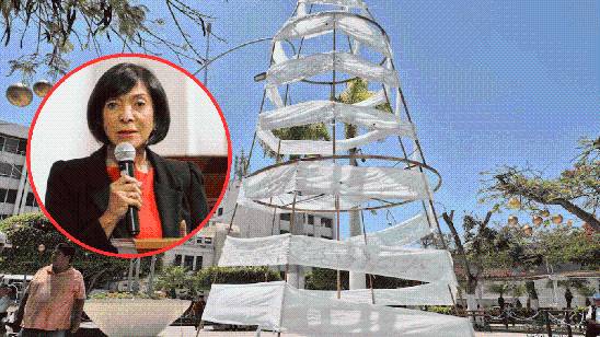 Alcaldesa de Chiclayo niega que árbol de Navidad haya costado S/20 mil
