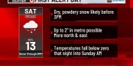FIRST ALERT 6 WEATHER DAY: Accumulating snow early Saturday, bitterly cold temps