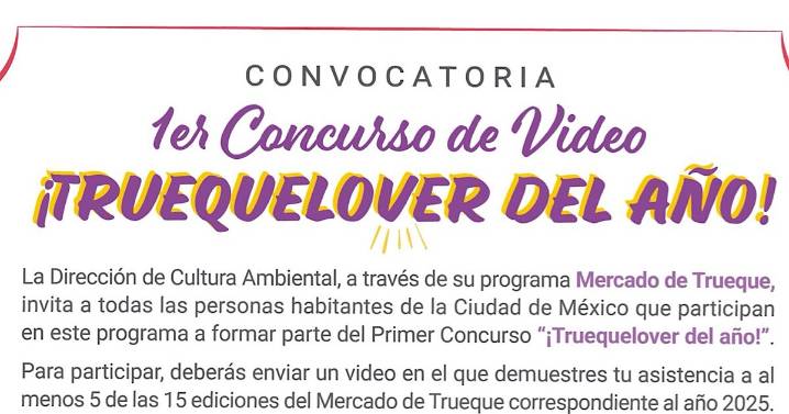 “¡Truequelover del año!”: Sedema lanza convocatoria de video; requisitos, bases y fechas
