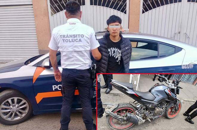 Arrestan a joven tras intentar robar motocicleta en Coppel de Toluca