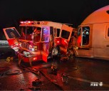Four firefighters hospitalized after a semi-truck hits fire engine – Houston Public Media