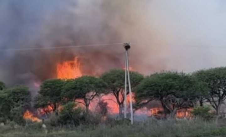 Importante incendio en la zona rural de Victorica