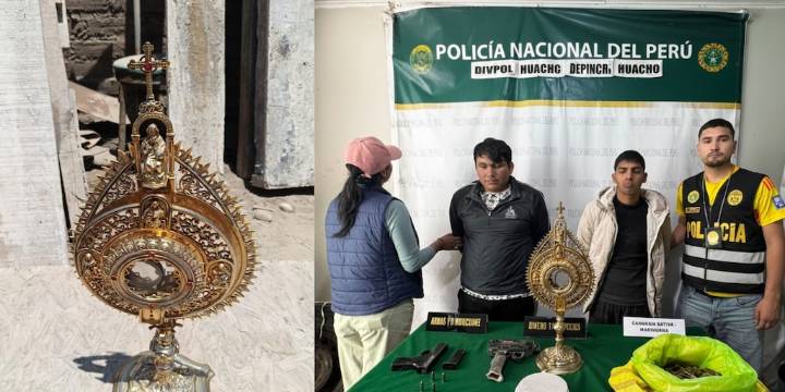 Tras 20 días de desaparición, PNP halló la reliquia de oro de la catedral de Huacho y desarticuló una banda criminal