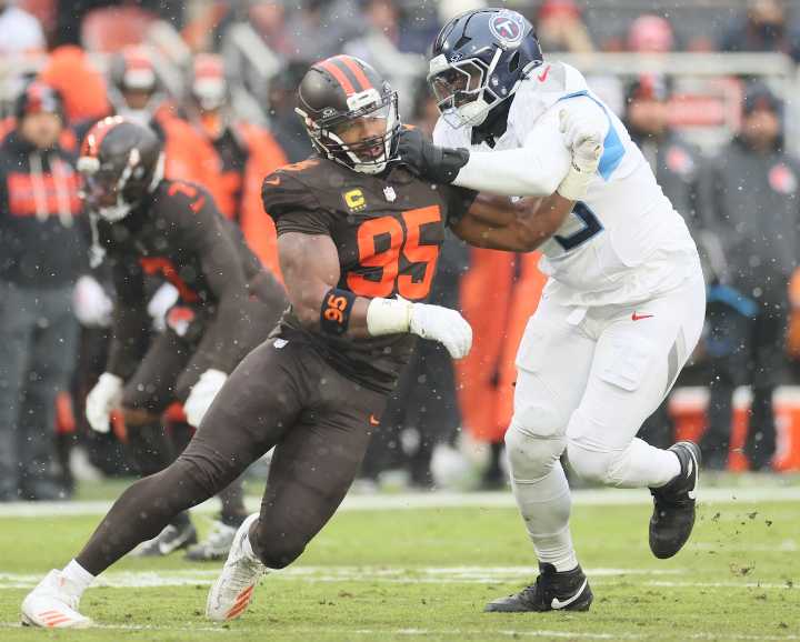 How NFL Films motivated the Titans offensive line to contain Myles Garrett in their win over the Browns