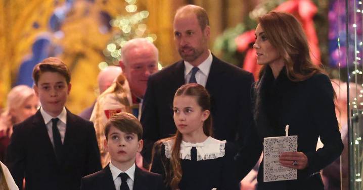 George, Charlotte and Louis get into the festive spirit at Kate’s carol service