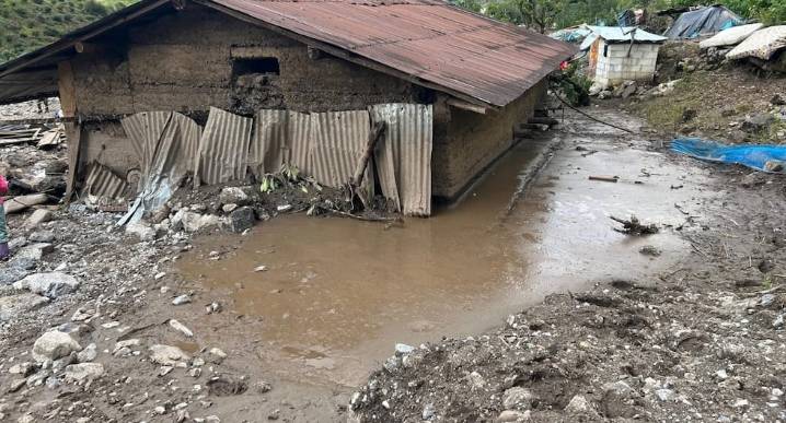 Huánuco: Huaico causa daños en diez viviendas en localidad de Muña en Chagalla