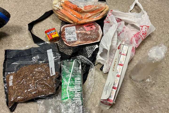 Someone tried to deliver a luxurious prison meal by drone, featuring crab legs and weed