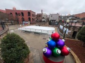 Ice skating rink open for the holidays in  downtown Anderson