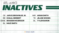 Jets' 7-Player Inactive List for Falcons Includes CB Jarvis Brownlee, WR Arian Smith