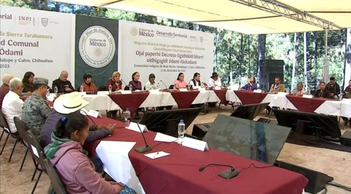 Presenta Sheinbaum decreto de propiedad comunal para el pueblo ódami