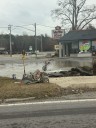 Water Leak Reported Near Waffle King in Centre