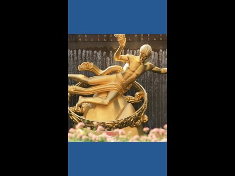 Prometheus statue makeover at the Rockefeller Center in NYC