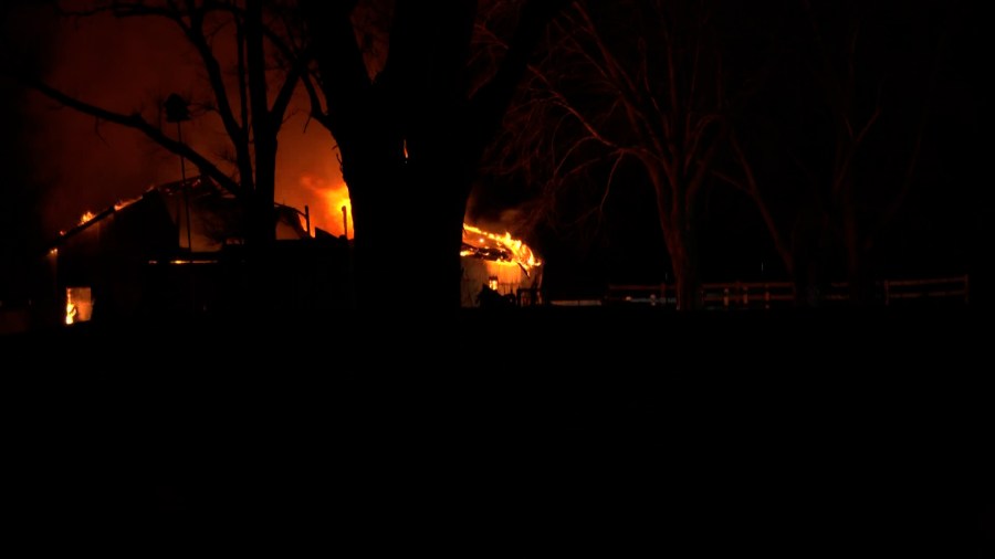 Crews battle heavy smoke, fire at barn in Jefferson Township