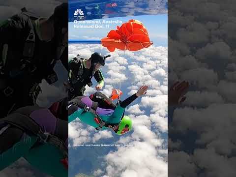 Skydiver in Australia becomes stuck on tail of a plane after 'premature parachute opening'