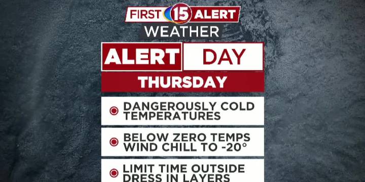 8:30 p.m. Tuesday- colder temperatures expected later this week