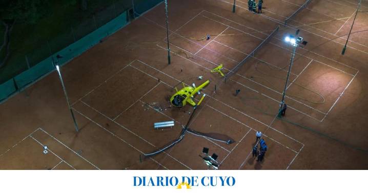 Un helicóptero se desplomó sobre una cancha de tenis en Palermo en medio de un aterrizaje de emergencia