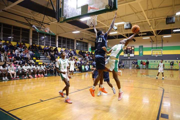 High school boys basketball: Falcons throw down; Mustangs can’t find the range