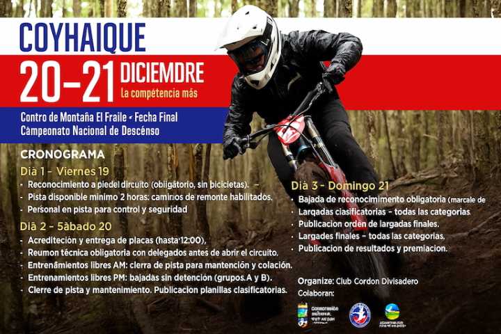Coyhaique recibirá la fecha final del Circuito Nacional de Mountainbike de Descenso Extremo