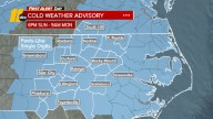 Cold Weather Advisory in effect for Central NC Sunday night