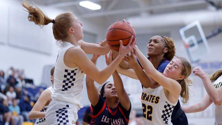 Photos: East Lansing at Pewamo-Westphalia girls basketball