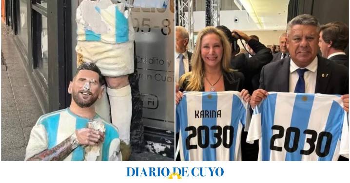 En medio del conflicto entre “Chiqui” Tapia y el Gobierno, destrozaron una estatua de Messi