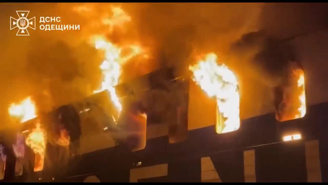 Zelenskyy says Russian strikes on Odesa region damaged civilian vessel in the port of Chornomorsk