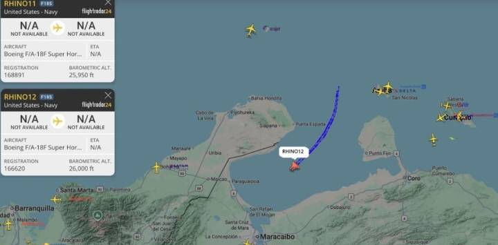 Cazas estadounidenses violan por primera vez el espacio aéreo venezolano