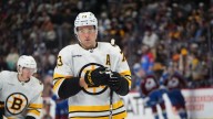 McAvoy returns to Bruins practice weeks after taking puck to face