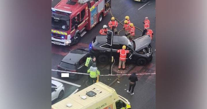 Bee Network bus and two cars crash in Manchester with cordon put in place
