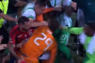 Fuerte pelea entre jugadores de Nacional y Medellín anoche