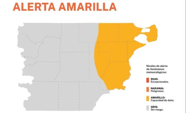 Alerta amarilla por tormentas