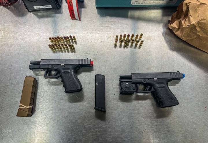 Teens arrested after firearms thrown out of vehicle