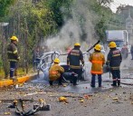 Taxi con pirotecnia explota en la México-Toluca; hay varios lesionados, entre ellos una menor