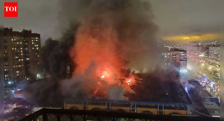 Market engulfed in flames in Russia's St Petersburg; several explosions heard