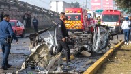 Explota taxi que transportaba piroctenia en la México-Toluca, hay 3 peregrinos heridos