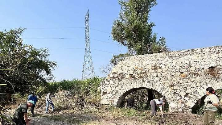 Inicia campamento de restauración en acueducto de exhacienda El Hospital