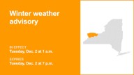 New York under a winter weather advisory Tuesday
