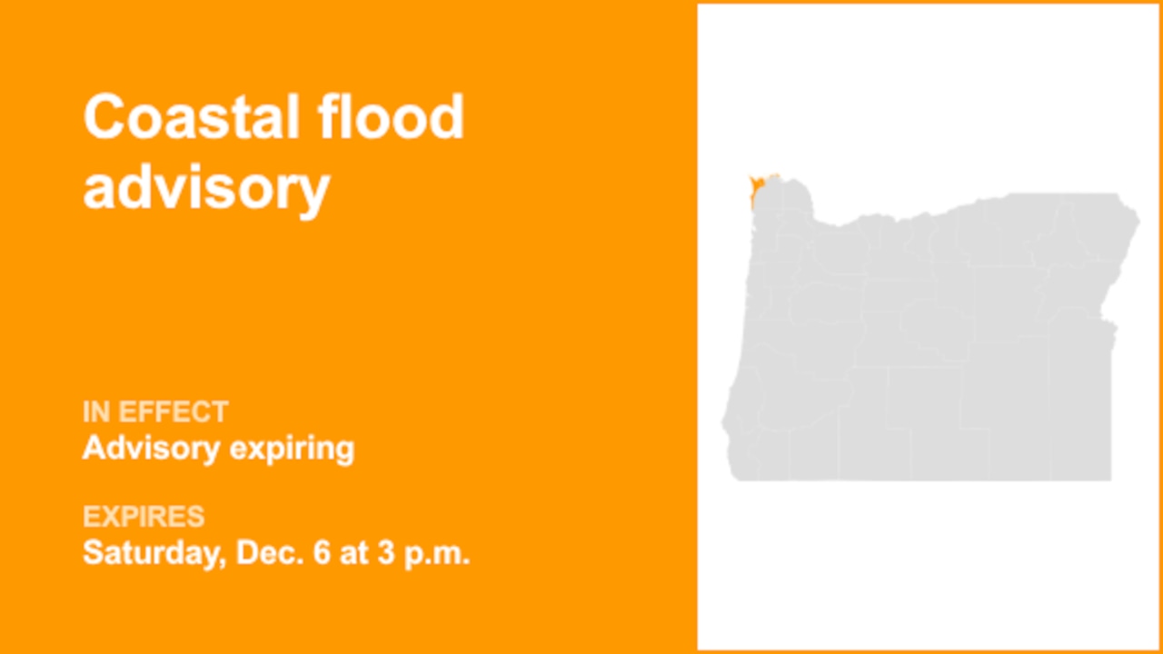 The current coastal flood advisory for Clatsop County Coast will expire at 3 p.m.
