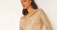 Roman's dazzling gold sequin dress perfect for Christmas parties is now £15 off