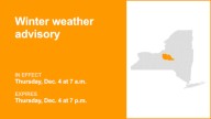 Onondaga and Madison counties placed under a winter weather advisory Thursday