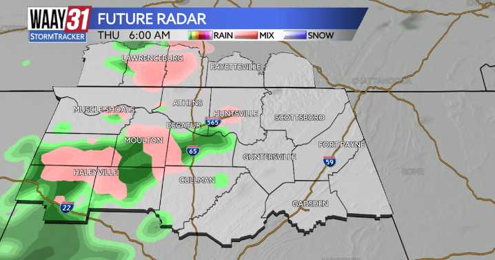 Isolated snow flurries this morning, widespread rain this evening